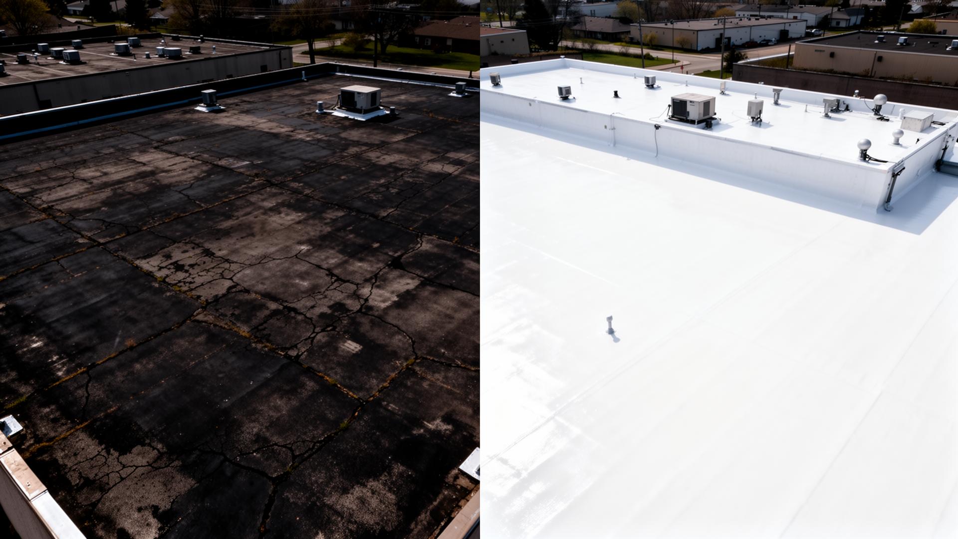 Before and after rooftop transformation